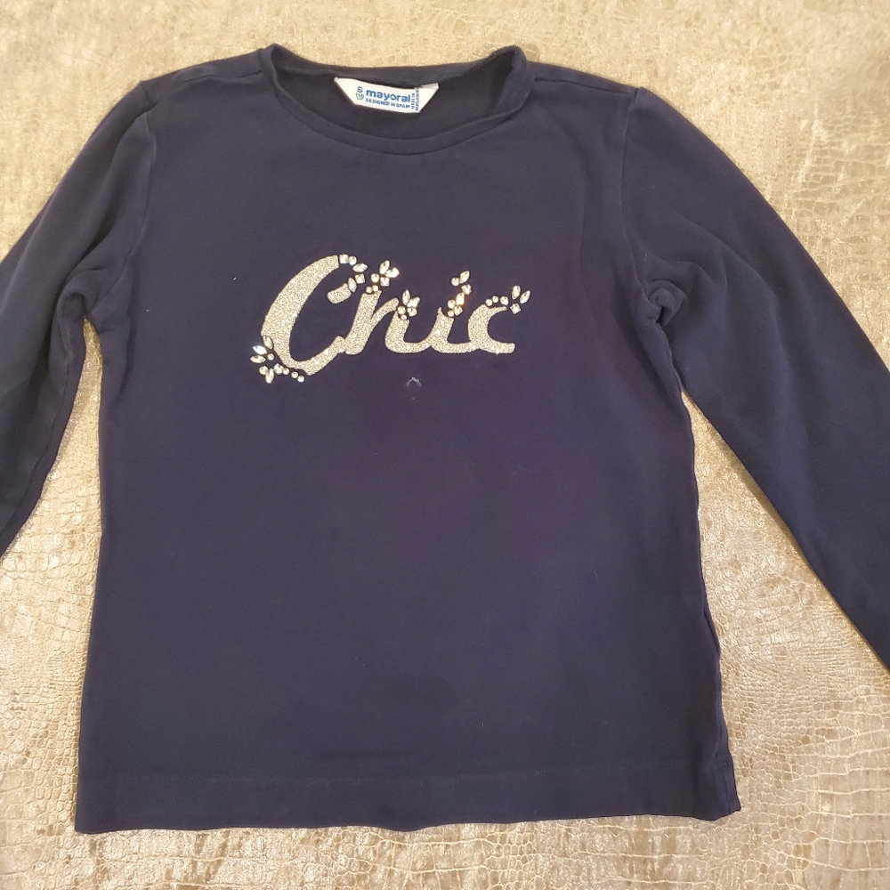 4for$20!!Mayoral cotton girls tshirt w rhinestones